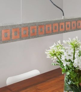 Hängeleuchte aus Beton | Stilhand | Fabricius | Quadratringe Kupfer