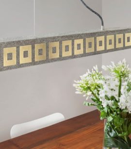 Hängeleuchte aus Beton | Stilhand | Fabricius | Quadratringe Messing