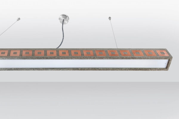 Pendellampe aus Beton | Stilhand | Fabricius | Quadratringe Kupfer
