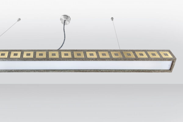 Pendellampe aus Beton | Stilhand | Fabricius | Quadratringe Messing
