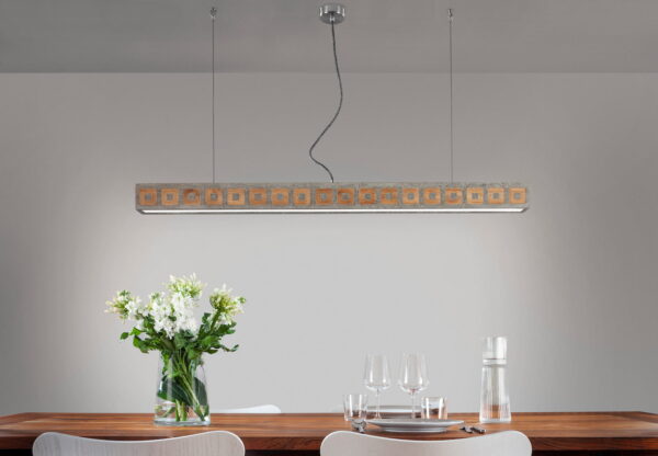 Design Pendelleuchte aus Beton | Stilhand | Fabricius | Quadratringe Eiche