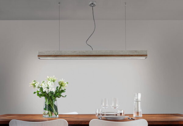 Design Pendelleuchte aus Beton | Stilhand | Fabricius | Rechteckleisten Nuss